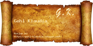 Gehl Klaudia névjegykártya