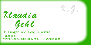 klaudia gehl business card